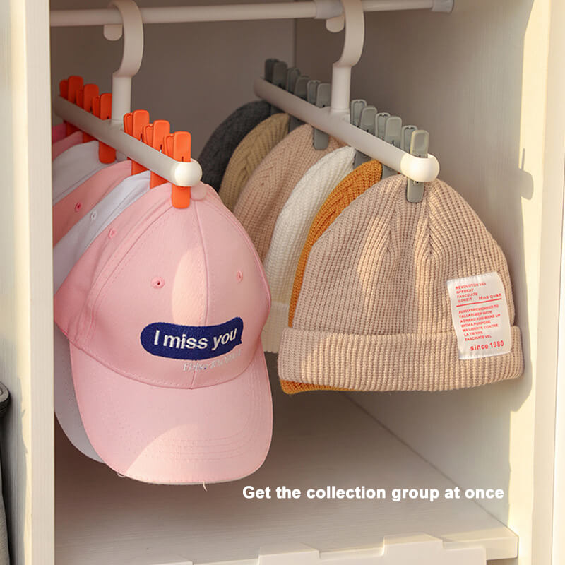 6 Clips Hat Hanger for Closet - 2 Pack - Hat Rack Store