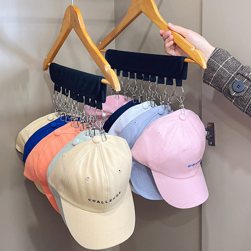 Baseball Hat Rack with 10 Hat Storage Clips - 2 PCS